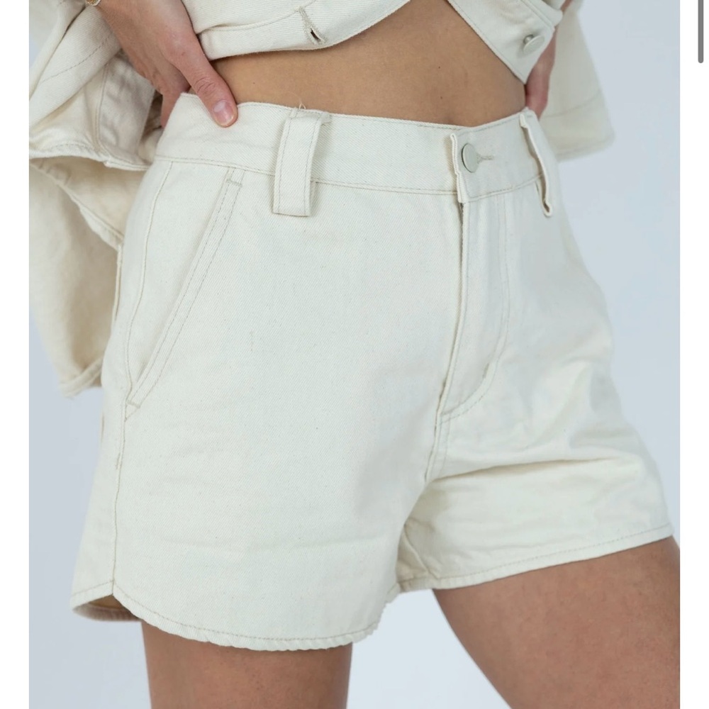 Ace High Denim Cream Shorts in Buttermilk